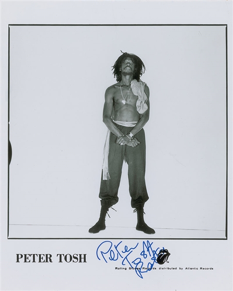Peter Tosh Near-Mint Signed 8" x 10" Promotional Photograph w/ "Rasta" Inscription! (Beckett/BAS)