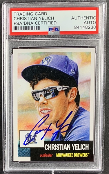 Christian Yelich Signed 2018 Topps Living Trading Card #94 (PSA/DNA Encapsulated)