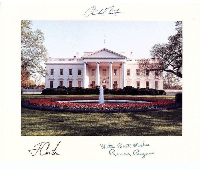 Presidents Richard Nixon, Ronald Reagan & Jimmy Carter Signed White House Photograph (Beckett/BAS)