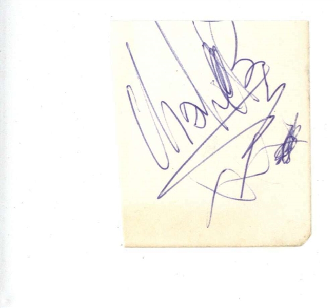 The Rolling Stones: Charlie Watts Signed 1.75" x 2.25" Cut (Beckett/BAS)