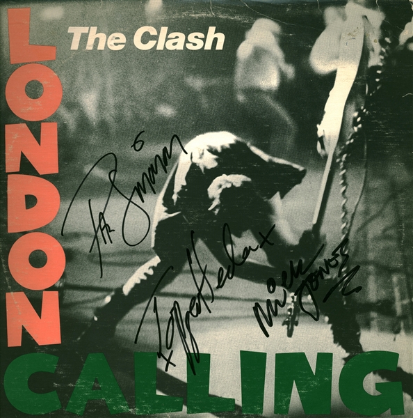 The Clash Group Signed "London Calling" Album Cover w/ 3 Signatures! (JSA)