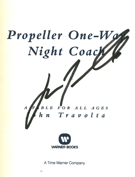 John Travolta & Kelly Preston Signed "Propeller One-Way Night Coach" Hard Cover Book (Beckett/BAS)