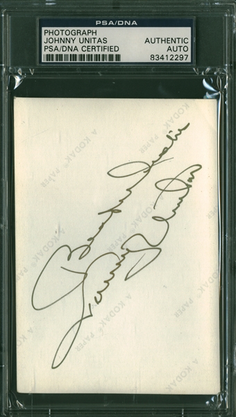 Johnny Unitas Signed 3.5" x 5" Photograph (PSA/DNA Encapsulated)