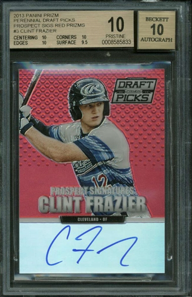 Clint Frazier Signed 2013 Panini Prizm Rookie Card BGS Graded 10 - 10!