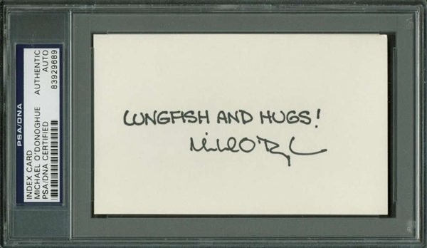 SNL: Michael ODonoghue Signed Index Card (PSA/DNA Encapsulated)