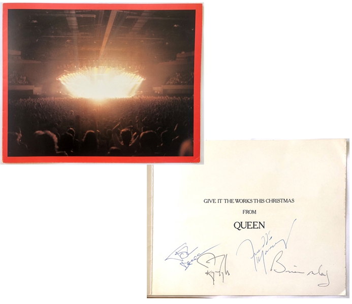 Queen RARE Band Signed 1984 Christmas Card with All Four Original Members! (Beckett/BAS Guaranteed)