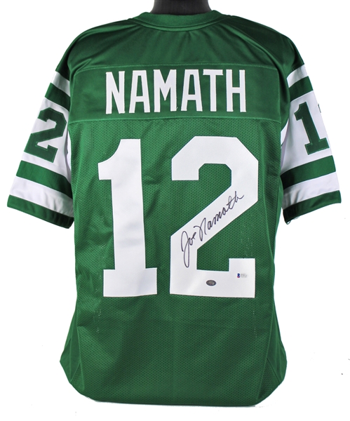 Joe Namath Authentic Signed Green Pro Style Jersey Autographed (Beckett COA)