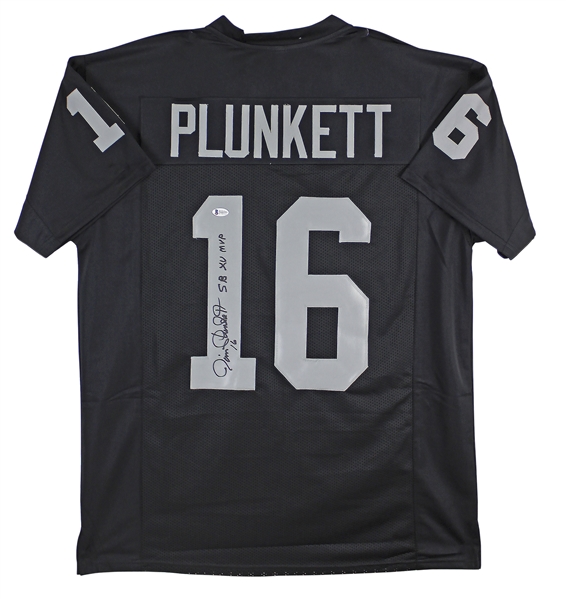 Jim Plunkett "SB XV MVP" Authentic Signed Black Pro Style Jersey (Beckett COA)