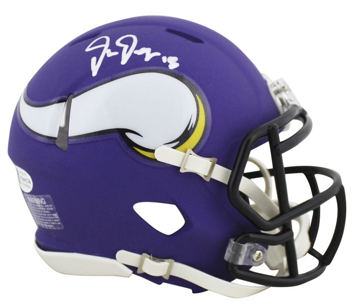 Vikings Justin Jefferson Authentic Signed Purple Speed Mini Helmet (Beckett COA)
