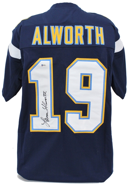Lance Alworth Authentic Signed Navy Blue Pro Style Jersey Autographed (Beckett COA)