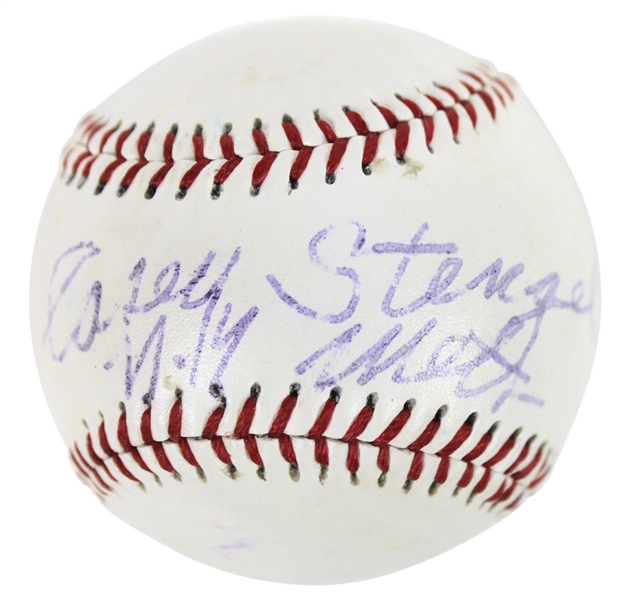 Casey Stengel Signed & Inscribed "NY Mets" Official League Baseball (JSA)