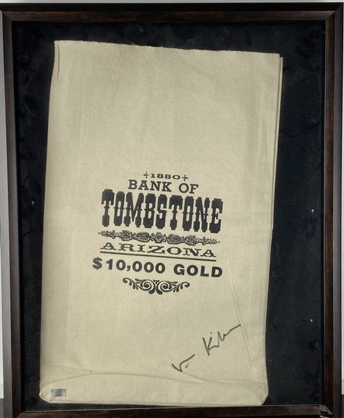 Val Kilmer signed Tombstone Bank Prom Style Money Bag (Beckett/BAS Guaranteed)