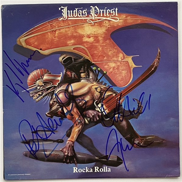 Judas Priest In-Person Group Signed “Rocka Rolla” Record Album (4 Sigs) (John Brennan Collection) (Beckett/BAS Guaranteed)