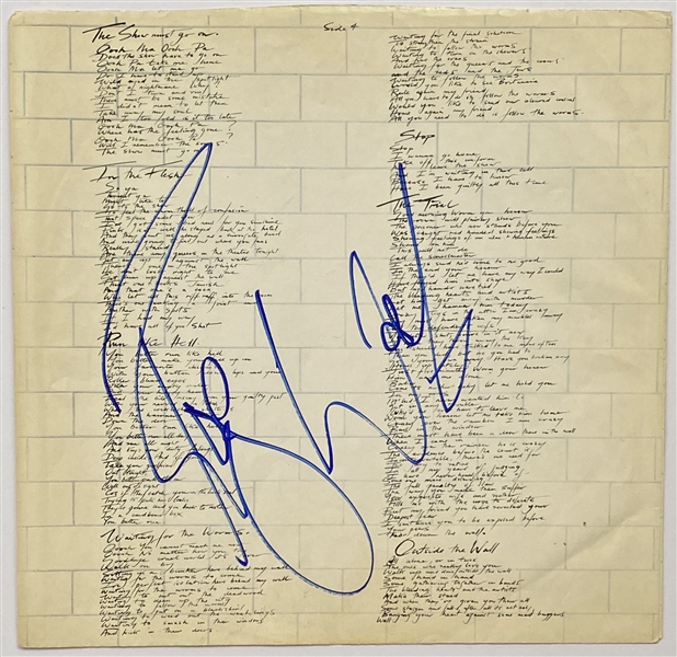 Pink Floyd: Roger Waters In-Person Signed "The Wall" Inner Album Lyric Sleeve (John Brennan Collection) (Beckett/BAS Guaranteed)