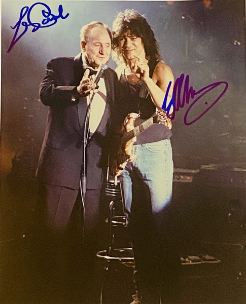 Eddie Van Halen and Les Paul In-Person Signed 8” x 10” Photograph (John Brennan Collection) (Beckett/BAS Guaranteed)
