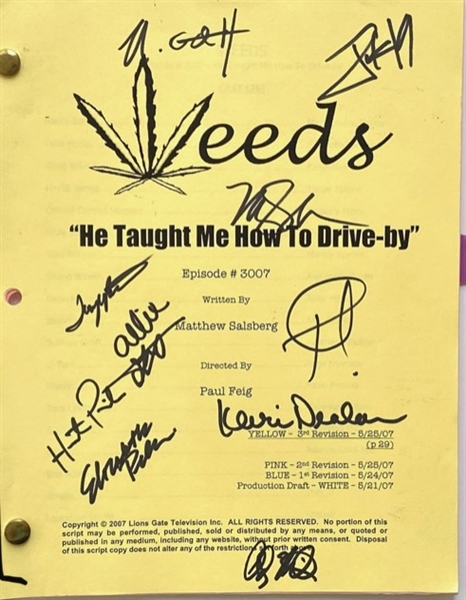 Weeds: Mary-Louise Parkers Personally-Used Script Multi-Signed In-Person by 10 CAST MEMBERS (Beckett/BAS Guaranteed)