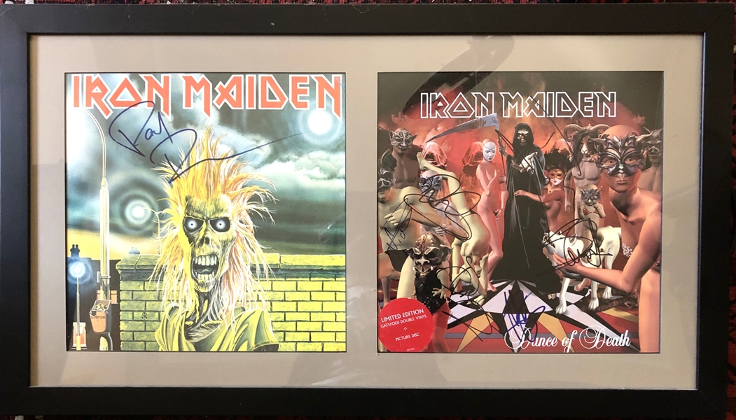 Iron Maiden Group Signed Album Display (Beckett/BAS Guaranteed)