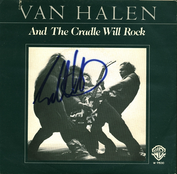 Eddie Van Halen Signed  "And The Cradle Will Rock" 45 RPM Record Sleeve (REAL/Epperson)