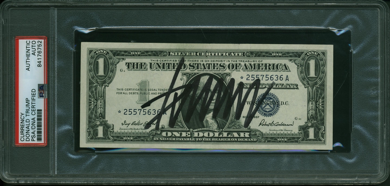 President Donald Trump Signed 1$ US Dollar Bill (PSA/DNA Encapsulated)
