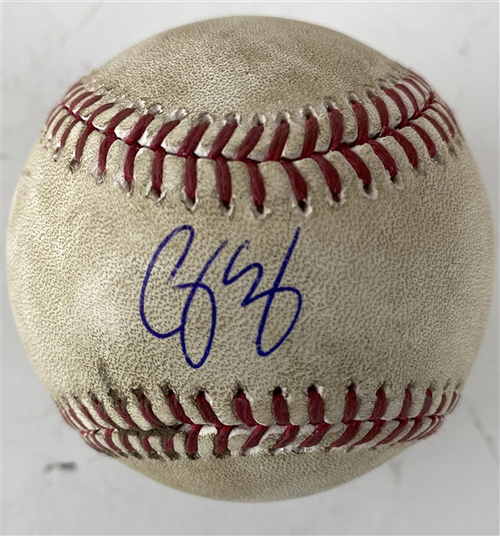 Corey Seager Signed & Game Used NLDS Game 1 Oct 6th, 2017 Baseball (PSA/DNA & MLB)