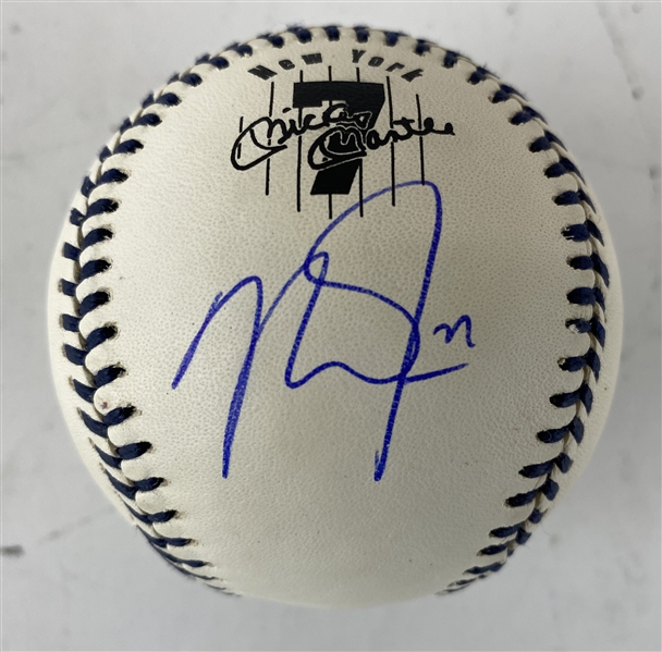 Mike Trout Rare Signed Mickey Mantle Day OAL Baseball (PSA/DNA)