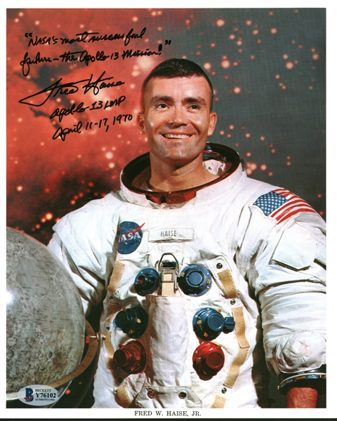 Apollo 13: Fred Haise Lot of Two (2) Signed 8" x 10" Photographs (Beckett/BAS)
