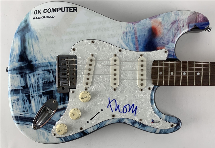 Radiohead: Thom Yorke Rare In-Person Signed Fender Squier Stratocaster with Custom Body Wrap (Beckett/BAS)