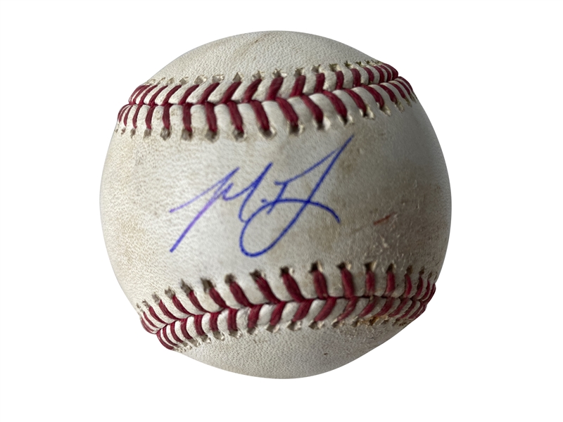 Madison Bumgarner Signed, Game Used & Pitched 2019 OML Baseball to Justin Turner! (MLB & PSA/DNA)