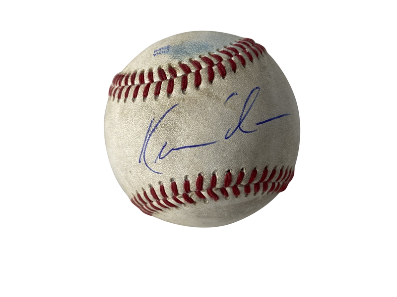 Kevin Costner Single Signed OML Game Used Baseball (PSA/DNA)