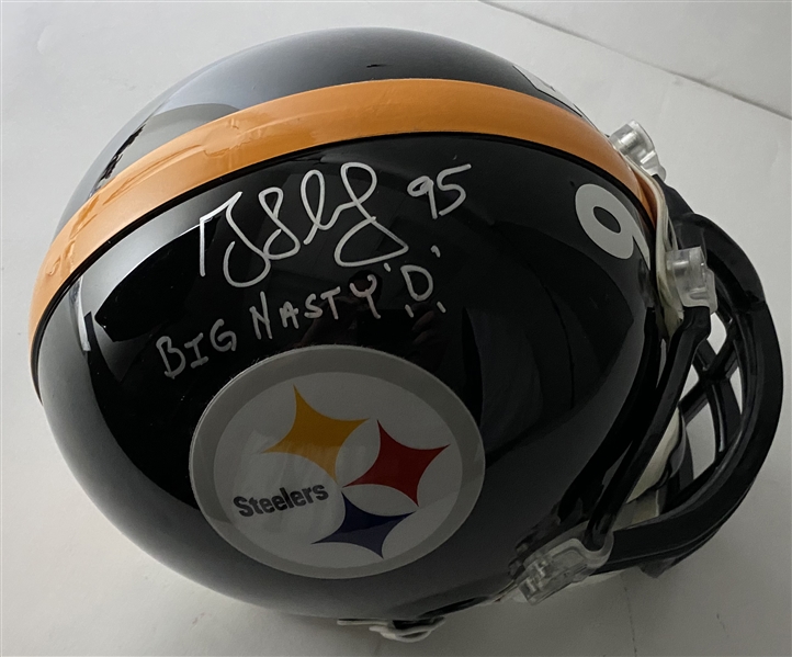 Greg Lloyd Signed & Inscribed "Big Nasty D" Personal Model Steelers PROLINE Helmet (Beckett/BAS Guaranteed)