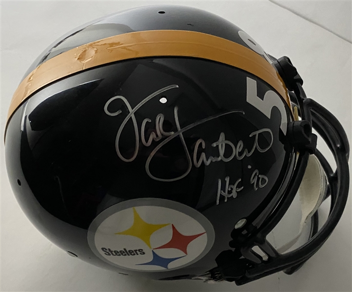 Jack Lambert Signed & "HOF 90" Inscribed Personal Model Game-Style PROLINE Helmet (JSA) (COA)