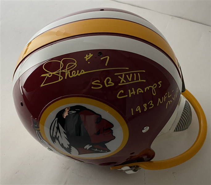 Joe Theismann Signed Washington Redskins Suspension Helmet w/ Multiple Inscriptions (JSA)