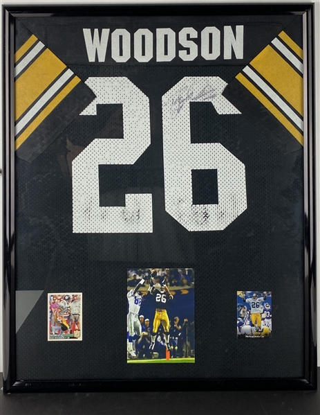 Rod Woodson Signed Steelers Jersey 23" x 29" Display (Beckett/BAS Guaranteed)