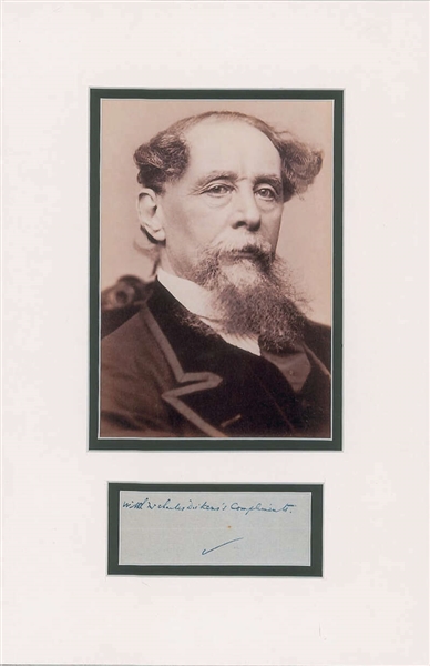 Charles Dickens Vintage Signed 3.75" x 1.5" Document Cut (Beckett/BAS)