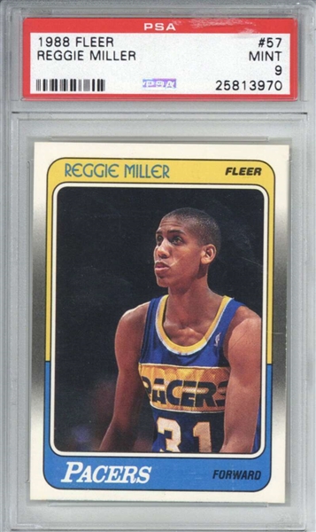 Reggie Miller 1988 Fleer #57 Rookie Card (PSA Graded MINT 9)