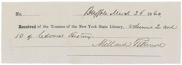 Millard Fillmore Signed 6.5" x 2.25" Library Document (Beckett/BAS)