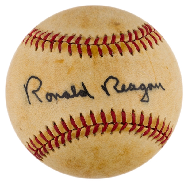 President Ronald Reagan RARE Single Signed ONL Baseball (PSA/DNA LOA)