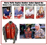 Back to The Future II Cast Signed Marty McFly Bomber Jacker (Celebrity Authentics COAs & Beckett/BAS Guaranteed)