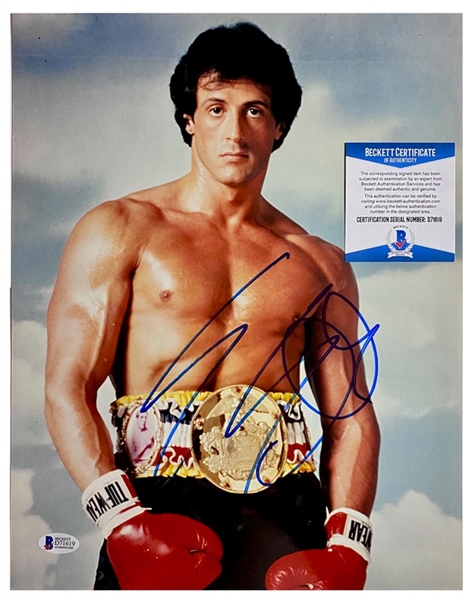 Sylvester Stallone In-Person Signed 11" x 14" Color Photo as Rocky Balboa (Beckett/BAS COA)