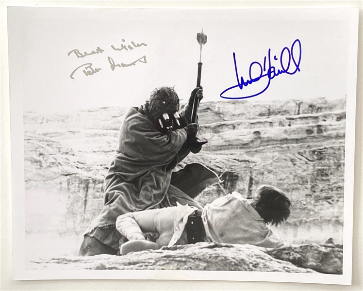 Star Wars: Mark Hamill 10” x 8” Signed Photo Fight With Tusken Raider on Tatooine From “A New Hope” (Beckett/BAS Guaranteed)