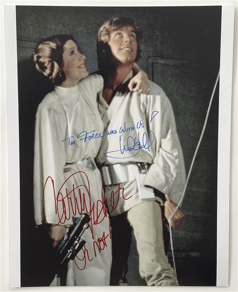 Star Wars: Rare Mark Hamill & Carrie Fisher 8” x 10” Dual-Signed Photo of Luke Skywalker & Princess Leia on the Death Star in “A New Hope” (Beckett/BAS Guaranteed)