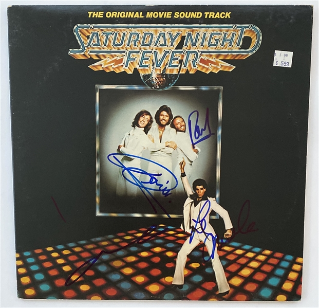 “Saturday Night Fever” Soundtrack Album Signed In-Person By The Bee Gees, Travolta & Karen Lynn Gorney (5 Sigs) (John Brennan Collection) (BAS Guaranteed)