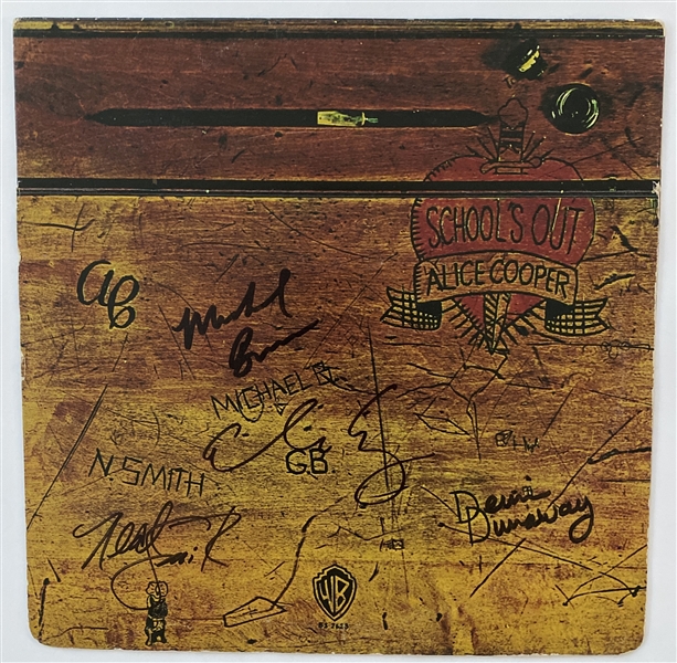 Alice Cooper Band In-Person Group Signed “School’s Out” Album Cover (4 Sigs) (John Brennan Collection) (BAS Guaranteed)