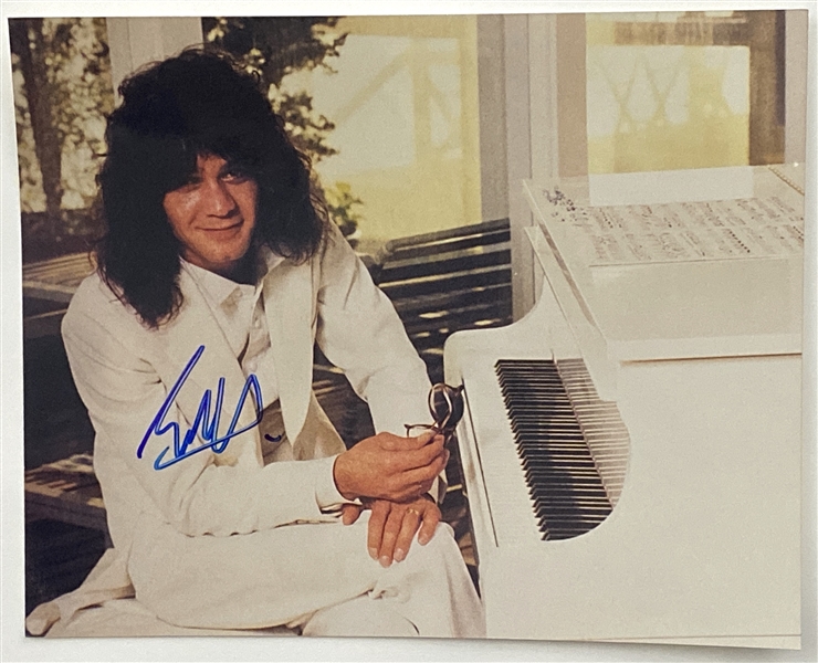 Eddie Van Halen In-Person Signed 10” x 8” Photograph (John Brennan Collection) (Beckett/BAS Guaranteed) 