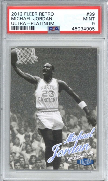 Michael Jordan 2012 Fleer Retro Ultra Platinum /100 Card - PSA Graded MINT 9
