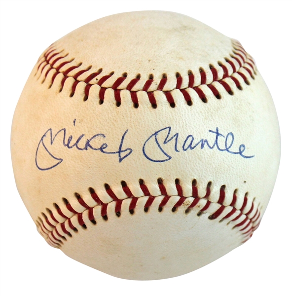 Mickey Mantle Desirable Signed Vintage OAL (Cronin) Baseball (PSA/DNA LOA)