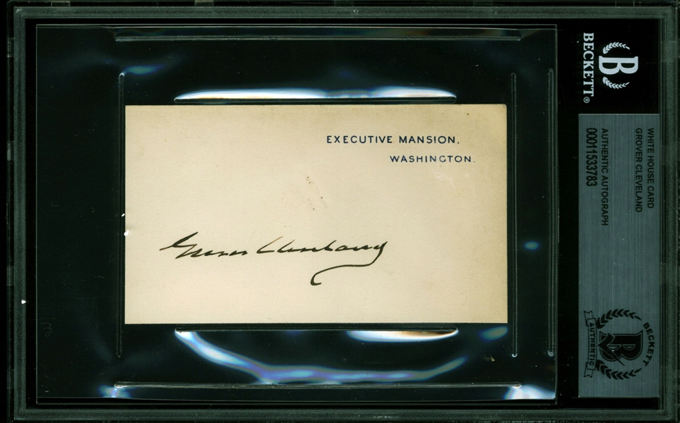 Grover Cleveland Rare Signed White House Card (Beckett/BAS)