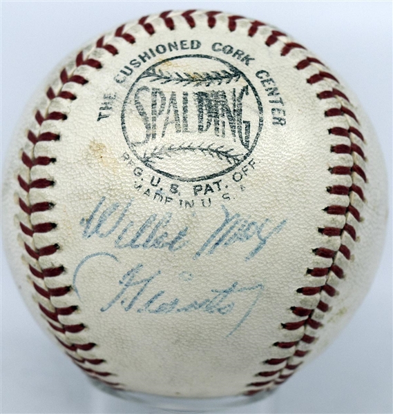 Willie Mays Vintage c. 1950s Signed ONL (Giles) Baseball (JSA)