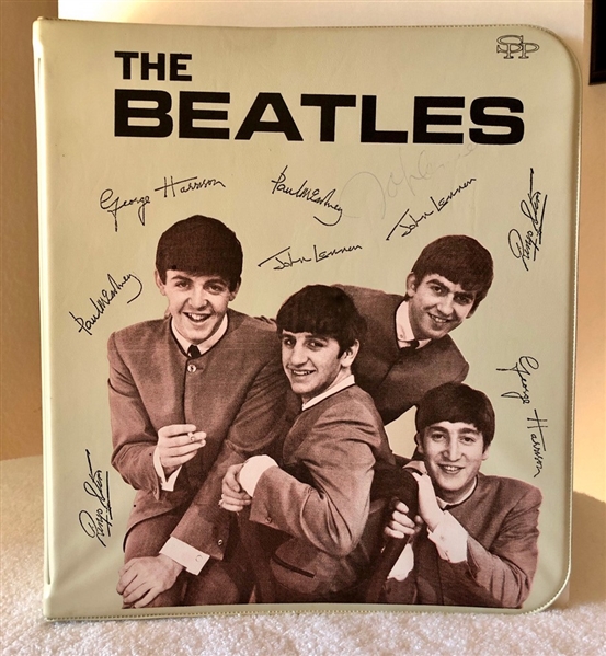 The Beatles: John Lennon RARE In-Person Signed Beatles Binder (Beckett/BAS)