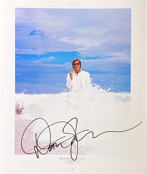 Don Johnson Signed 11" x 14" Color Book Page Herb Ritts Photograph (Beckett/BAS Guaranteed)